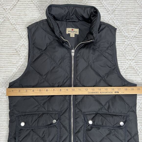 Woolrich Black Quilted Puffer Duck Down Filled Vest Jacket Womens Size Medium - Picture 5 of 10